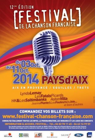 Festival chanson française 2014 Pays d'Aix