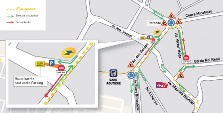 Changement circulation centre ville 2018 Aix-en-Provence