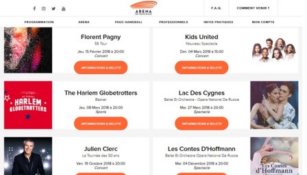 Site internet Arena du Pays d'Aix